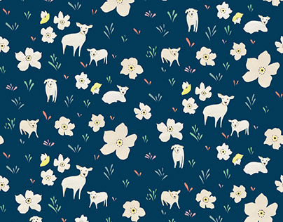 Sheep in meadows