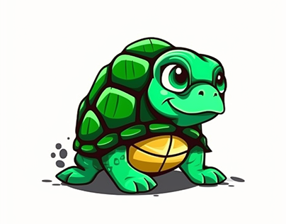 Cute turtle mascot logo