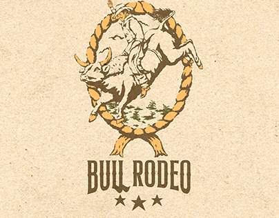 Bull Rodeo Illustration