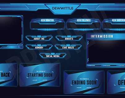 overlay screens and panel screens for streamers