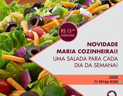 Campanha para redes sociais Saladas Maria Cozinheira