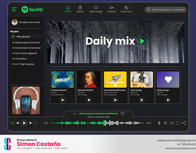 Ui/ux redesign of spotify desktop application music