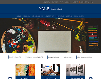 Yale University School of Art - Homepage Redesign