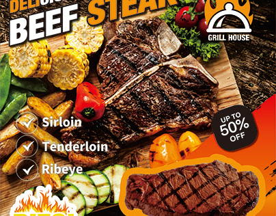 beef steak flyer