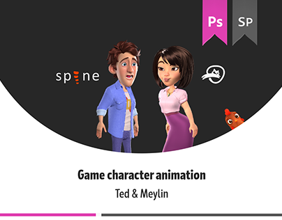 Spine animation of game characters (Ted&Mey)
