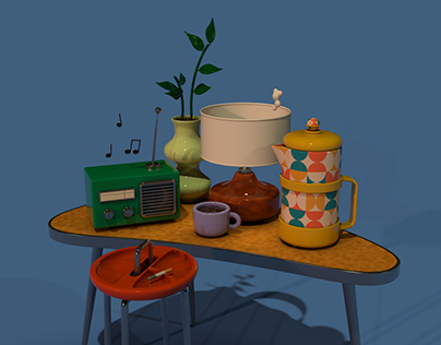 Retro Breakfast | Modelado y animación 3D