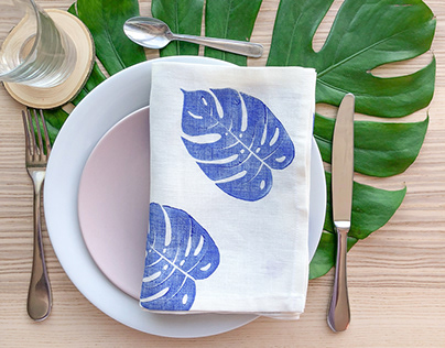 Hand printed napkins / Personal Project