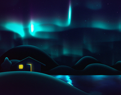 Northern Lights (Aurora Borealis) Animation Loop