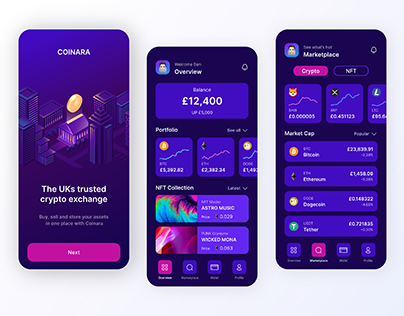 Crypto Marketplace App: UI Concept