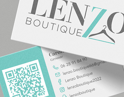 Identié visuelle et carte de visite de Lenzo Boutique