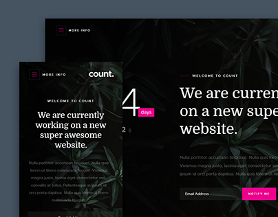 Count - FREE Coming Soon HTML Website Template