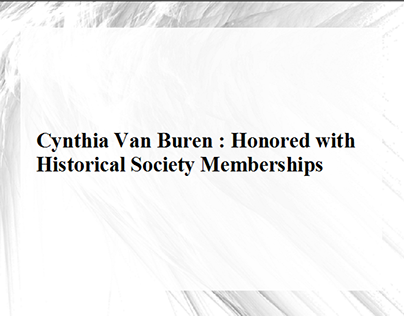 Cynthia Van Buren Honored with Historical Society Membe