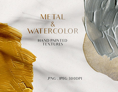 Abstract Metal & Watercolor Textures