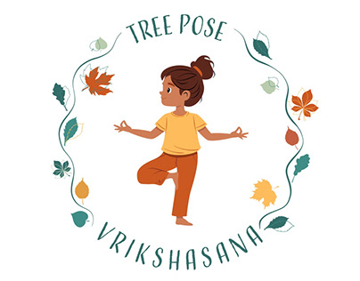 Girl doing yoga Tree Pose Vrikshasana