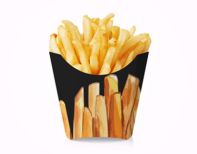 Lexica - Branding for frozen french fries packaging, design in the style of  french fries from space