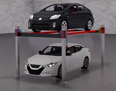 Car Lift Garage 3D Model Design