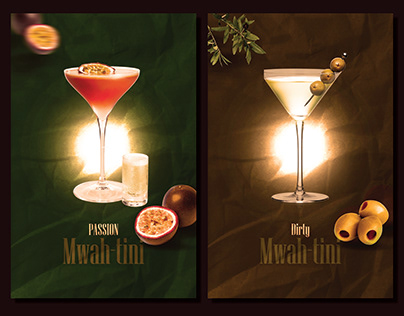 Mwah-tini cocktail - poster design