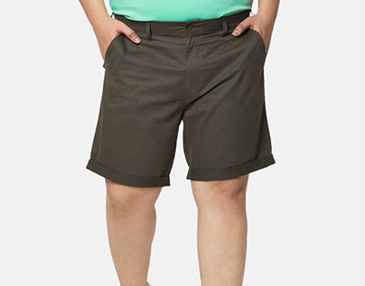 Shop Plus Size Flat-Front Shorts with Insert Pocket