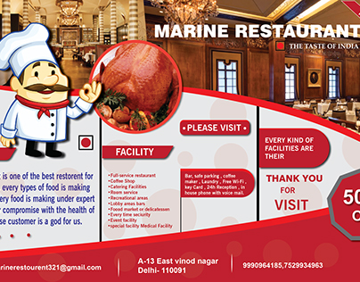 marine restorent menue card