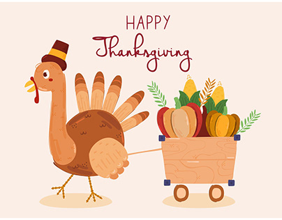 Thanksgiving with Turkey Background Illustration
