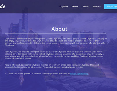 CityGide.-(Web-based, location-related tourism app.)