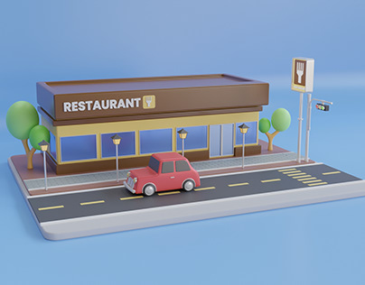 3D Illustration of Fast Food