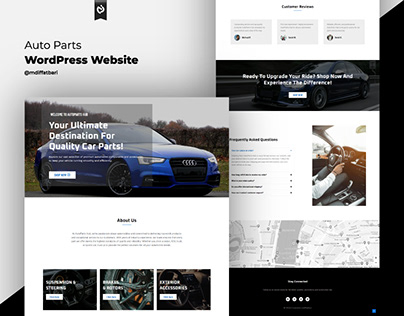 Car Website Design, Auto Parts, WordPress Website