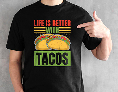 Tacos Vector Graphic T-shirt Design With Free Mockup