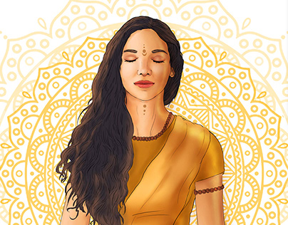 Illustration of Yogini(Hindu female yogi)