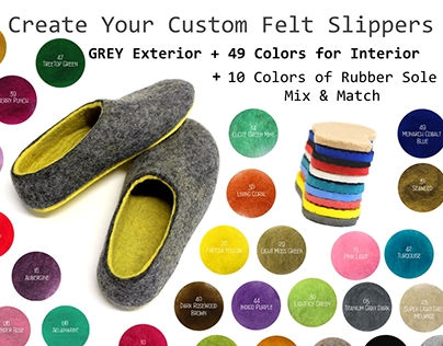 490 Combinations -Design Your Own Perfect Felt Slippers