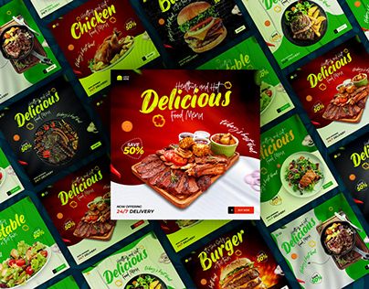 Food Social Media Promotional Banner Design