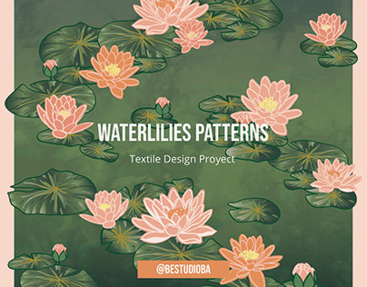 Waterlilies Patterns - Neck Scarf & Beach Towel