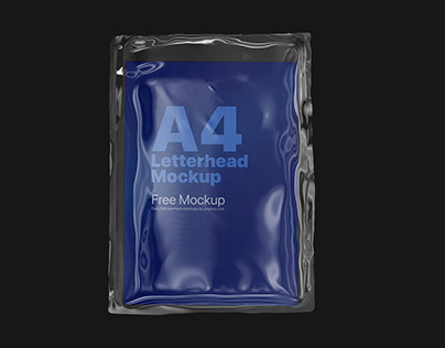 Free Plastic Wrapped A4 Letterhead Mockup