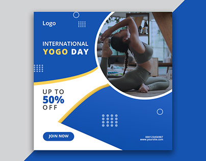 International yoga day social banner
