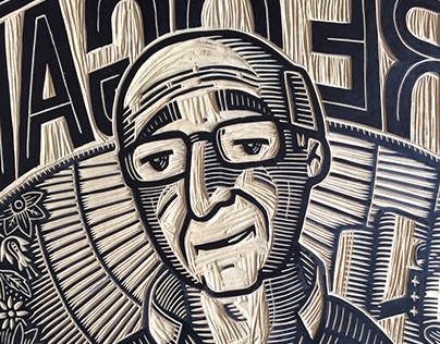 Woodcut. Immigrants Project "Spain"