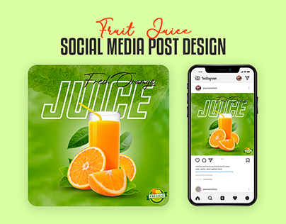 Orange Juice Social Media Post Design