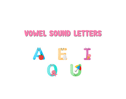 Vowel sound letters for kids (Motion Graphic)