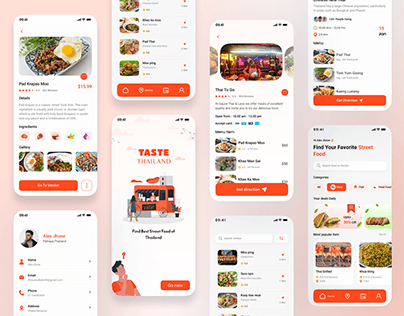 Taste Thailand - Food Finder App Design