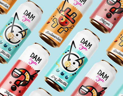 Damsvi: canned cocktail brand design