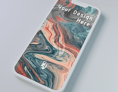 Free iPhone 14 Clay mockup with customisable colours