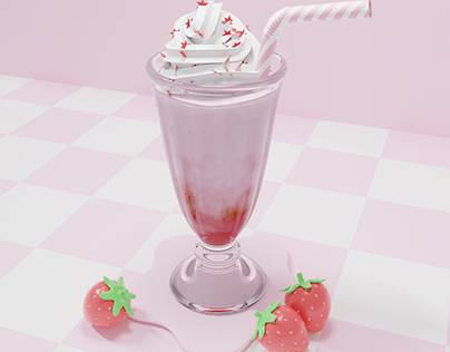 Project thumbnail - いちごミルクシェイク - Strawberry Milkshake