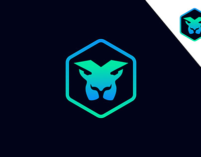 tech hexagon lion logo