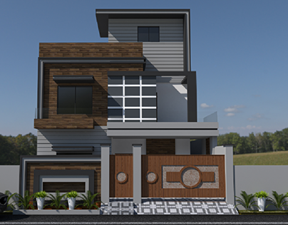 Modern House Front Elevation Exterior View
