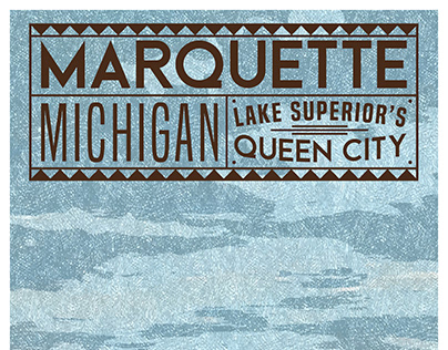 Vintage Marquette, Michigan Tourist Poster