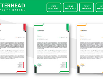 Modern clean corporate business letterhead design