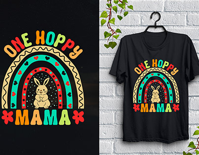 One Hoppy Mama T-Shirt Design,