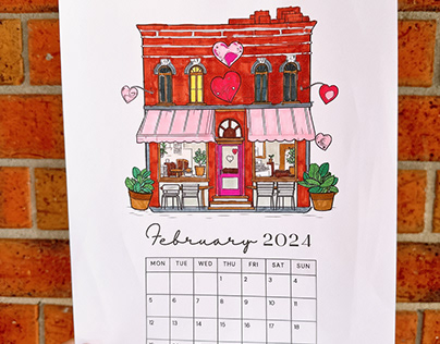 Storefronts Coloring Calendar
