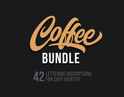Coffee Bundle / 42 Lettering inscriptions