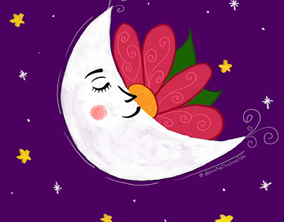 Magic moon illustration