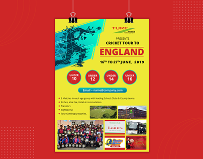Cricket Event Poster Created for Turf Sports Management